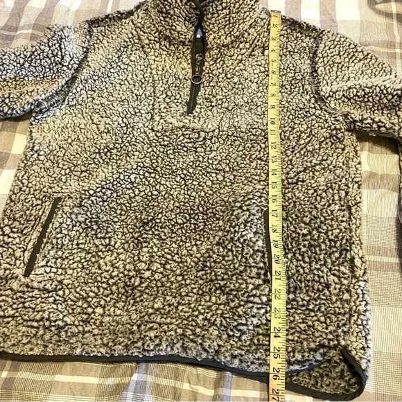 Thread & Supply Teddy Fleece 1/4 Zip Pullover Sweater Borg Gray: Size Medium - Picture 11 of 11